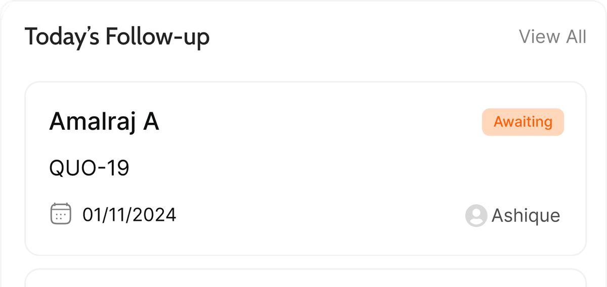 Smart follow-up workflows and quote management