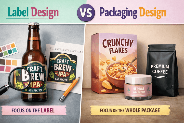 Label Design vs Packaging Design: Key Differences Every Brand Should Know