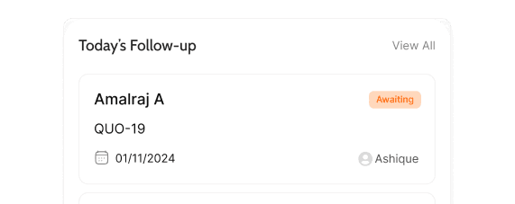 Smart follow-up workflows and quote management